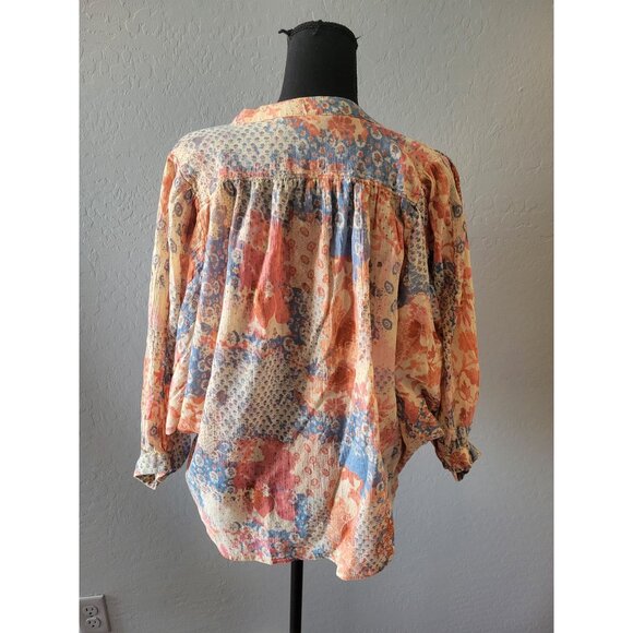 Anthropolgie Plicro Colorful Lightweight V Neck Dolman Sleeve Blouse Size XS - Picture 8 of 12